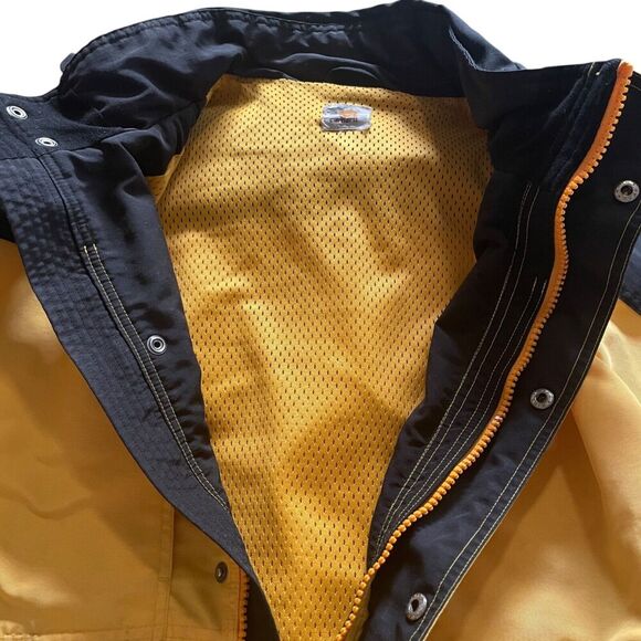 CARHARTT Workshield J105 Men's Size 2XL? Black Yellow Hooded Pockets Jacket VTG - Picture 6 of 11